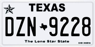 TX license plate DZN9228