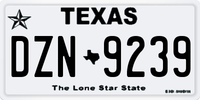 TX license plate DZN9239