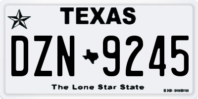 TX license plate DZN9245