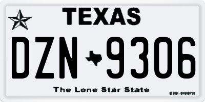 TX license plate DZN9306