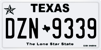 TX license plate DZN9339