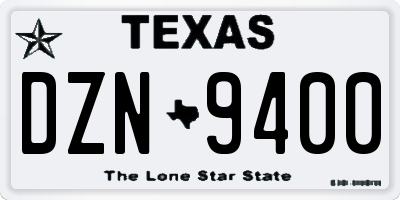 TX license plate DZN9400
