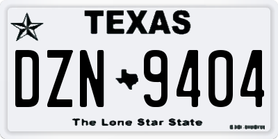 TX license plate DZN9404