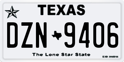 TX license plate DZN9406