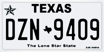 TX license plate DZN9409