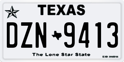 TX license plate DZN9413