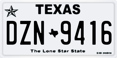 TX license plate DZN9416