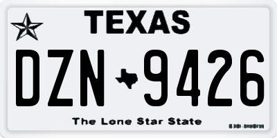 TX license plate DZN9426