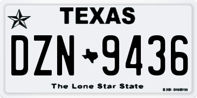TX license plate DZN9436