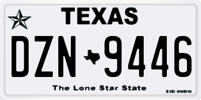 TX license plate DZN9446