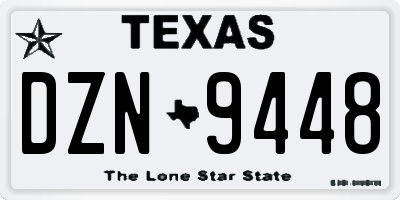 TX license plate DZN9448