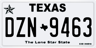 TX license plate DZN9463