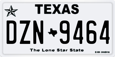 TX license plate DZN9464