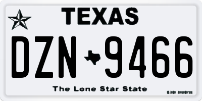 TX license plate DZN9466