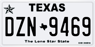 TX license plate DZN9469