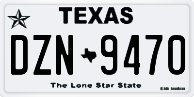 TX license plate DZN9470