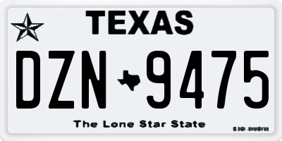TX license plate DZN9475