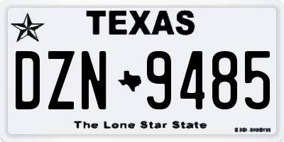 TX license plate DZN9485
