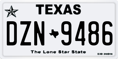 TX license plate DZN9486