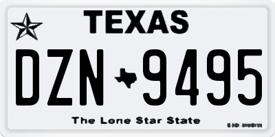 TX license plate DZN9495
