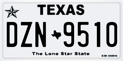 TX license plate DZN9510