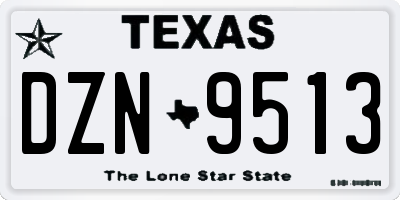 TX license plate DZN9513