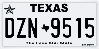 TX license plate DZN9515