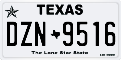TX license plate DZN9516
