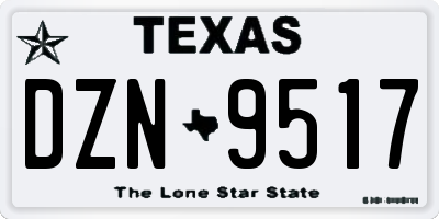 TX license plate DZN9517
