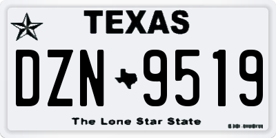 TX license plate DZN9519