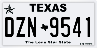 TX license plate DZN9541