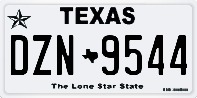 TX license plate DZN9544