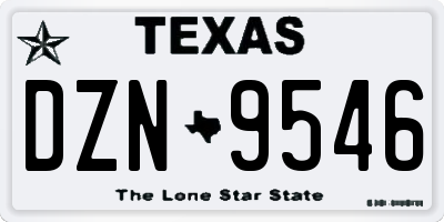 TX license plate DZN9546