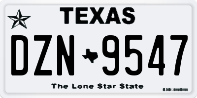 TX license plate DZN9547