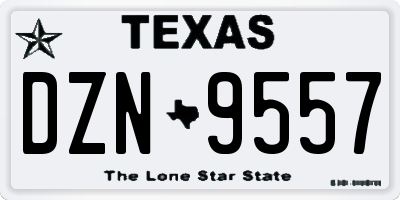TX license plate DZN9557