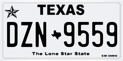 TX license plate DZN9559