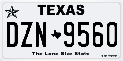 TX license plate DZN9560
