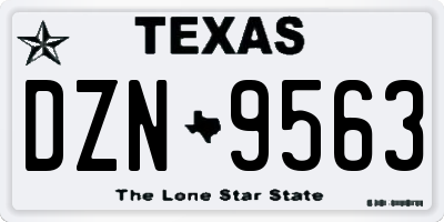 TX license plate DZN9563