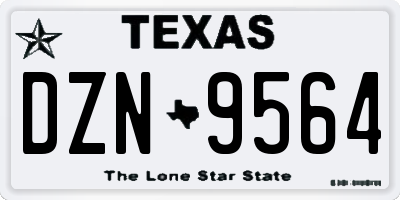TX license plate DZN9564