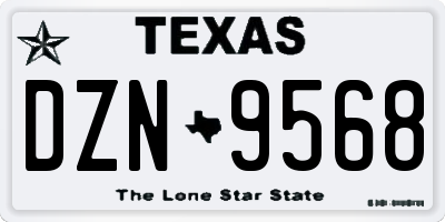 TX license plate DZN9568