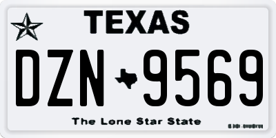 TX license plate DZN9569