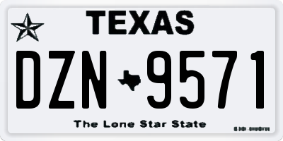 TX license plate DZN9571