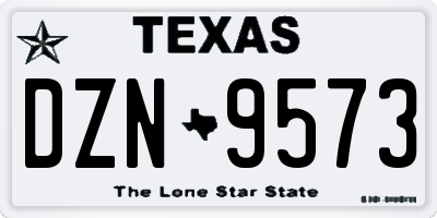TX license plate DZN9573