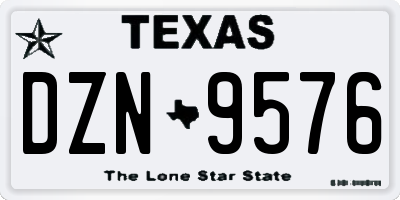 TX license plate DZN9576