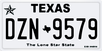TX license plate DZN9579