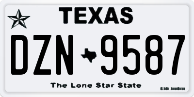 TX license plate DZN9587