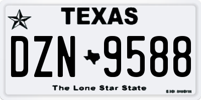 TX license plate DZN9588