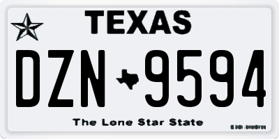 TX license plate DZN9594