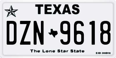 TX license plate DZN9618