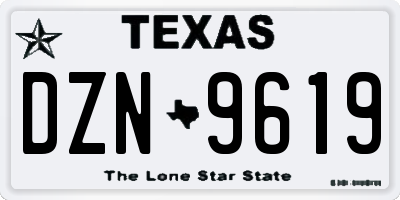 TX license plate DZN9619